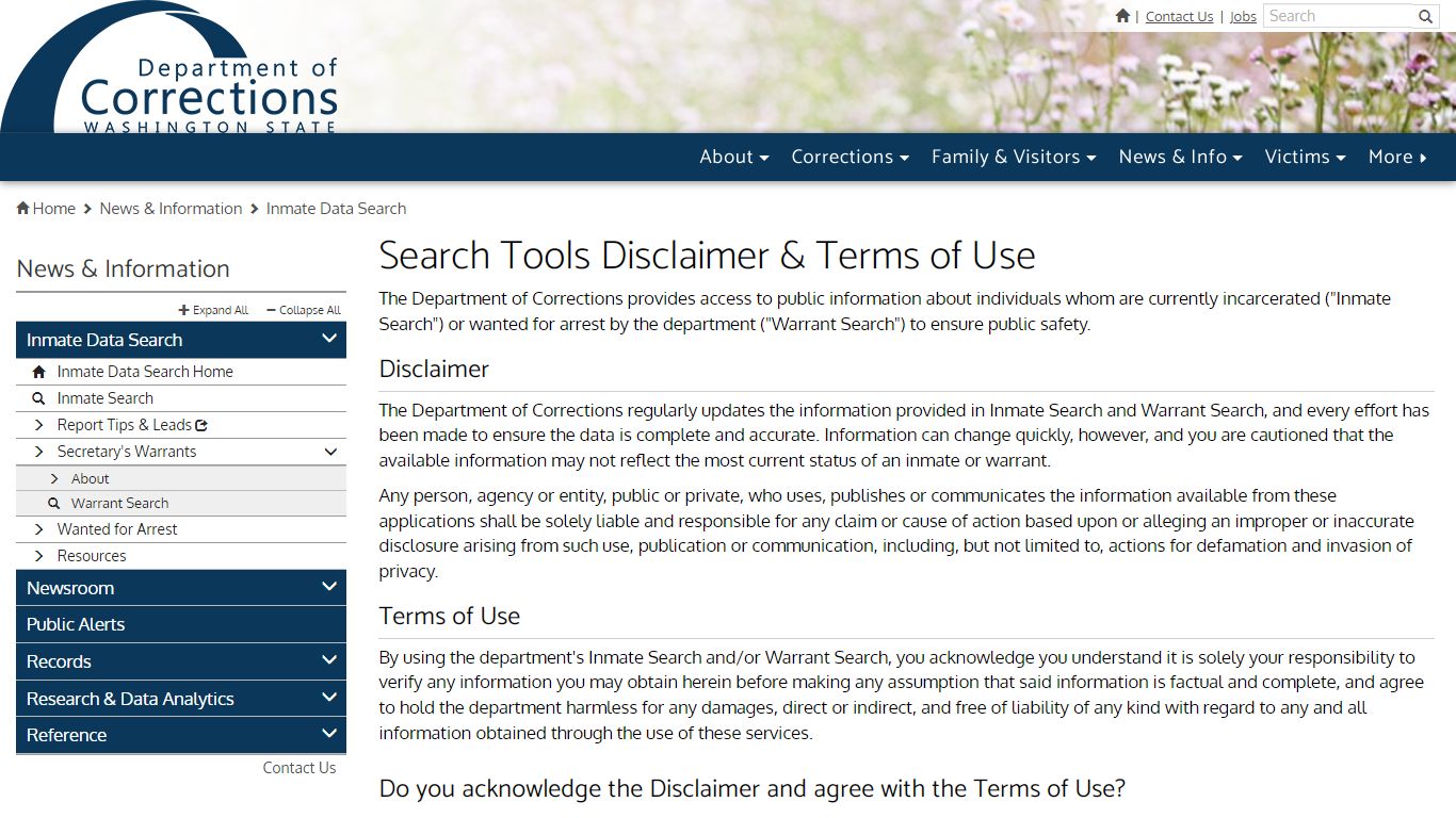 Search Tools Disclaimer & Terms of Use | Washington State Department of ...